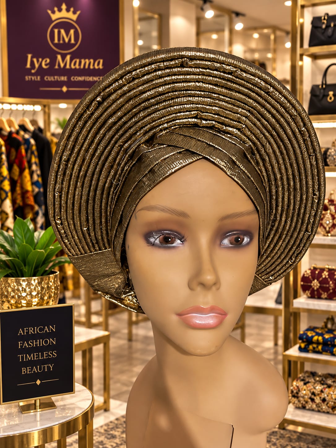 Aso-Oke Head Wrap (Brown)
