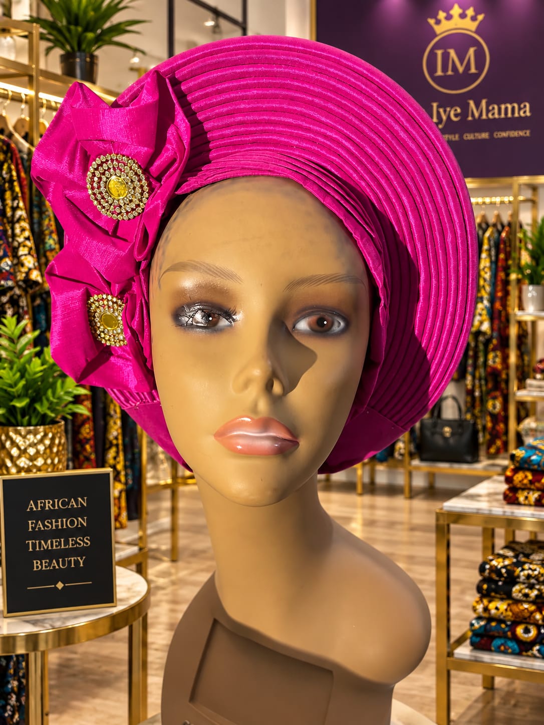 Aso-Oke Head Wrap (Pink)