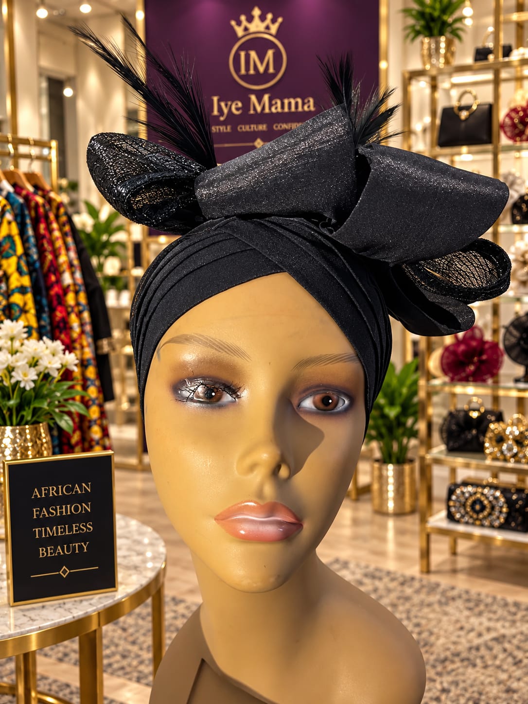 Aso-Oke Head Wrap (Black)