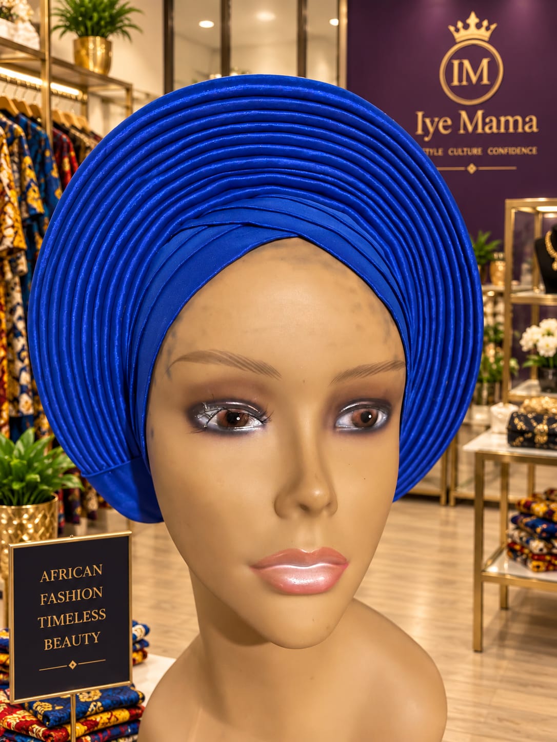 Aso-Oke Head Wrap (Blue)